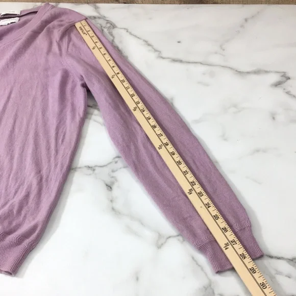 John W Nordstrom Lilac Purple Knit 100% Cashmere Sweater Mens XL V-Neck Pullover - Picture 8 of 13